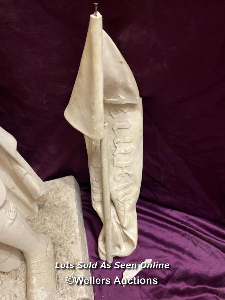 PLASTER CAST STATUE OF JOAN OF ARC, MAID OF ORLEANS, ALL MAJOR PARTS PRESENT AND SOME REPAIR - Image 7 of 7
