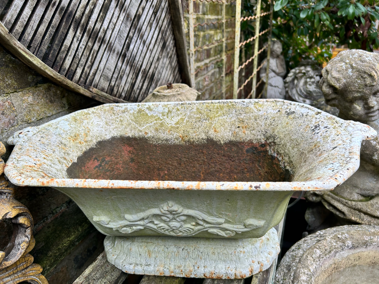 PAIR OF FRENCH CAST IRON PLANTERS - Image 7 of 7