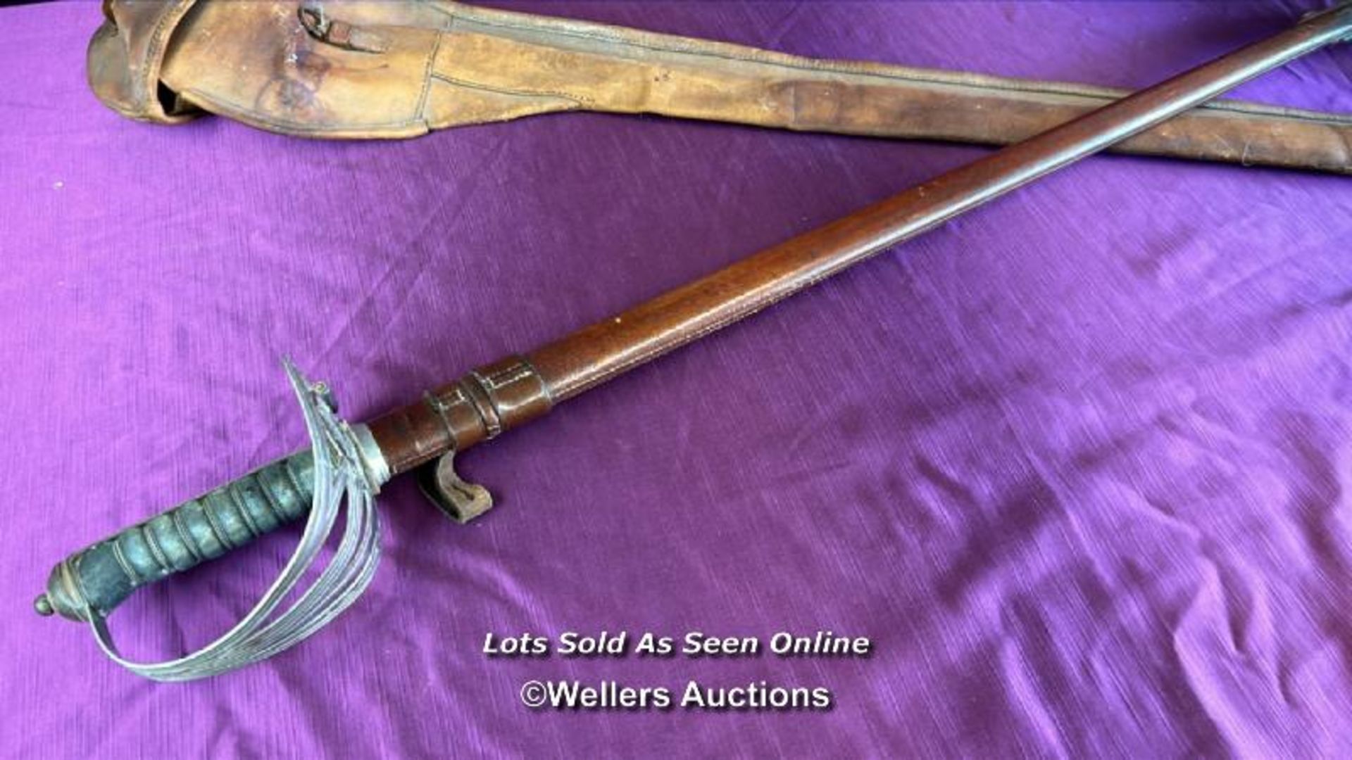 OFFICERS SWORD PRESENTED TO SECOND LIEUTENANT JAMES WEDGE BUCKLEY WITH LEATHER SCABBARD AND - Image 10 of 11