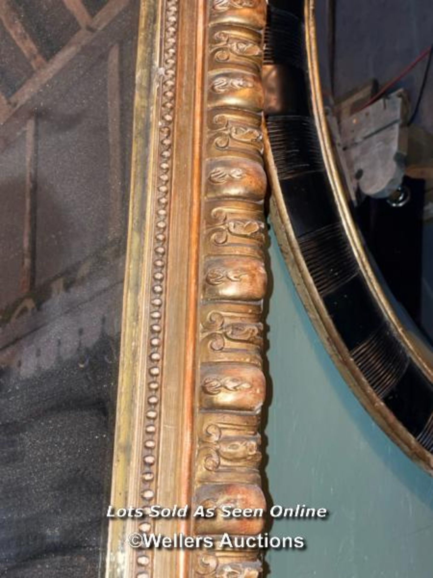 19TH CENTURY FRENCH GILT OVERMANTLE MIRROR WITH ORIGINAL PLATE, 126 X 180CM - Image 4 of 5