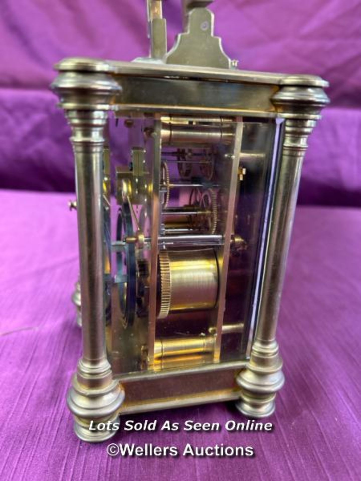 BRASS CARRIAGE CLOCK, HEIGHT 14.5CM - Bild 2 aus 6