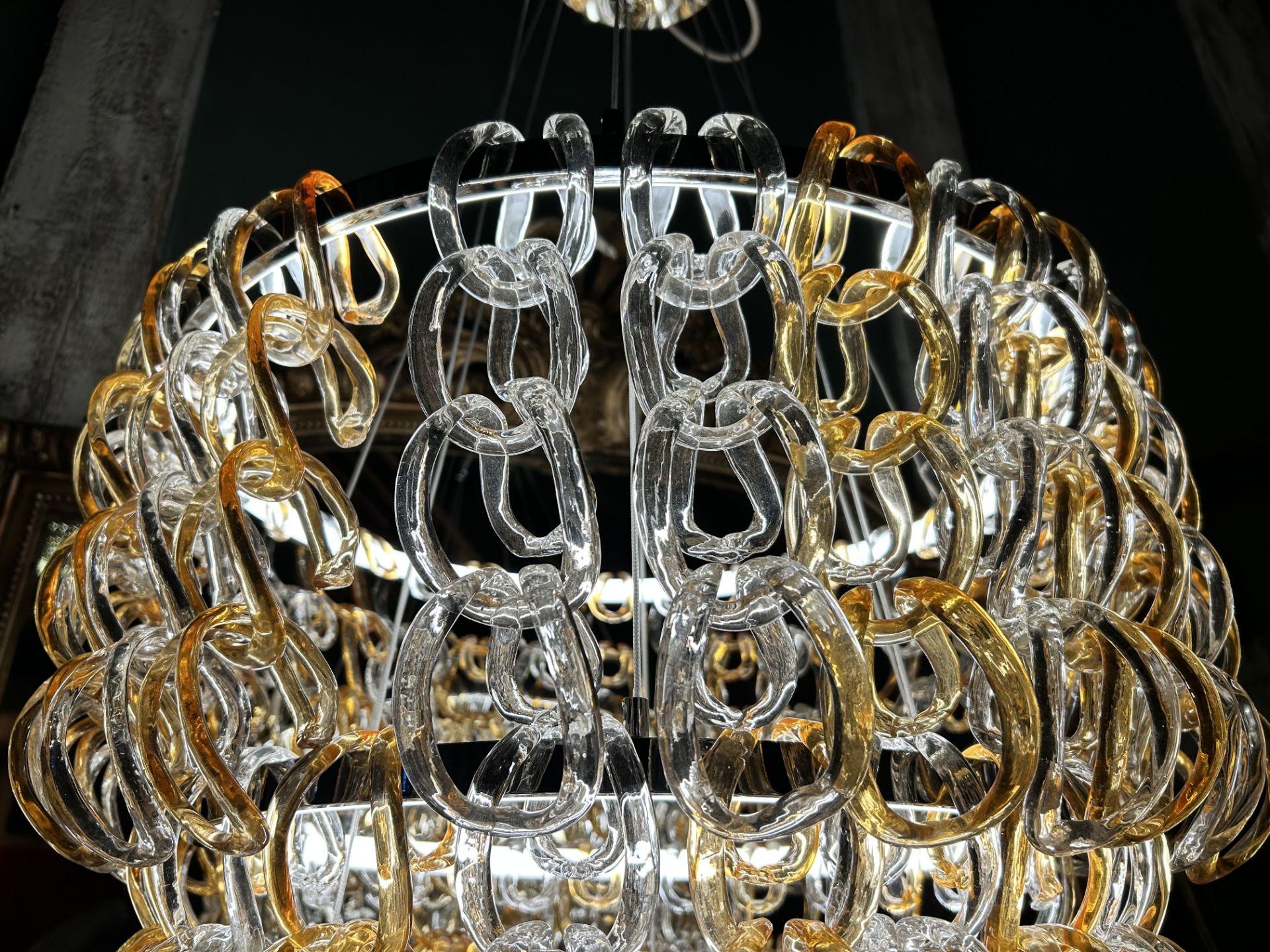 MURANO GLASS CHANDELIER, ORIGINAL STRUCTURE WAS COMMISSIONED BY BVLGARI AND HAVE BEEN CREATED FROM - Image 3 of 5