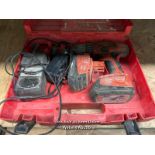 HILTI SF-121-A DRILL, WITH 2X BATTERIES AND A CHARGER, IN CASE