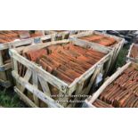 CRATE OF APPROX. 400X HANDMADE CLAY PEG TILES, 26CM (L) X 17CM (W) X 1.5CM (D)