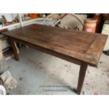 LARGE OAK DINING TABLE, 200CM (L) X 100CM (W) X 78CM (D)