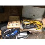 ASSORTED TOOLS INC. HAMMER DRILL, ATTACHMENTS, DRAPER ROTARY MULTI-TOOL, ETC