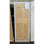 SINGLE OAK DOOR, 198CM (H) X 76CM (W) X 3.5CM (D)