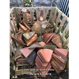 PALLET OF APPROX. 150X ASSORTED VALLEY ROOF TILES, 30CM (L) X 34CM (W) X 1.5CM (D)