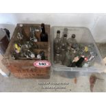 2X CRATES OF VINTAGE GLASS BOTTLES, ONE CRATE IS WATNEY MAN BRIGHTON