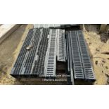 6X 1M (L) PLASTIC DRAINAGE CHANNELS, WITH SELECTION OF SPARE GRILLS