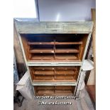 HABERDASHERY CABINET, ONE DAMAGED PANE OF GLASS, 165.5CM (H) X 100CM (W) X 48CM (D)