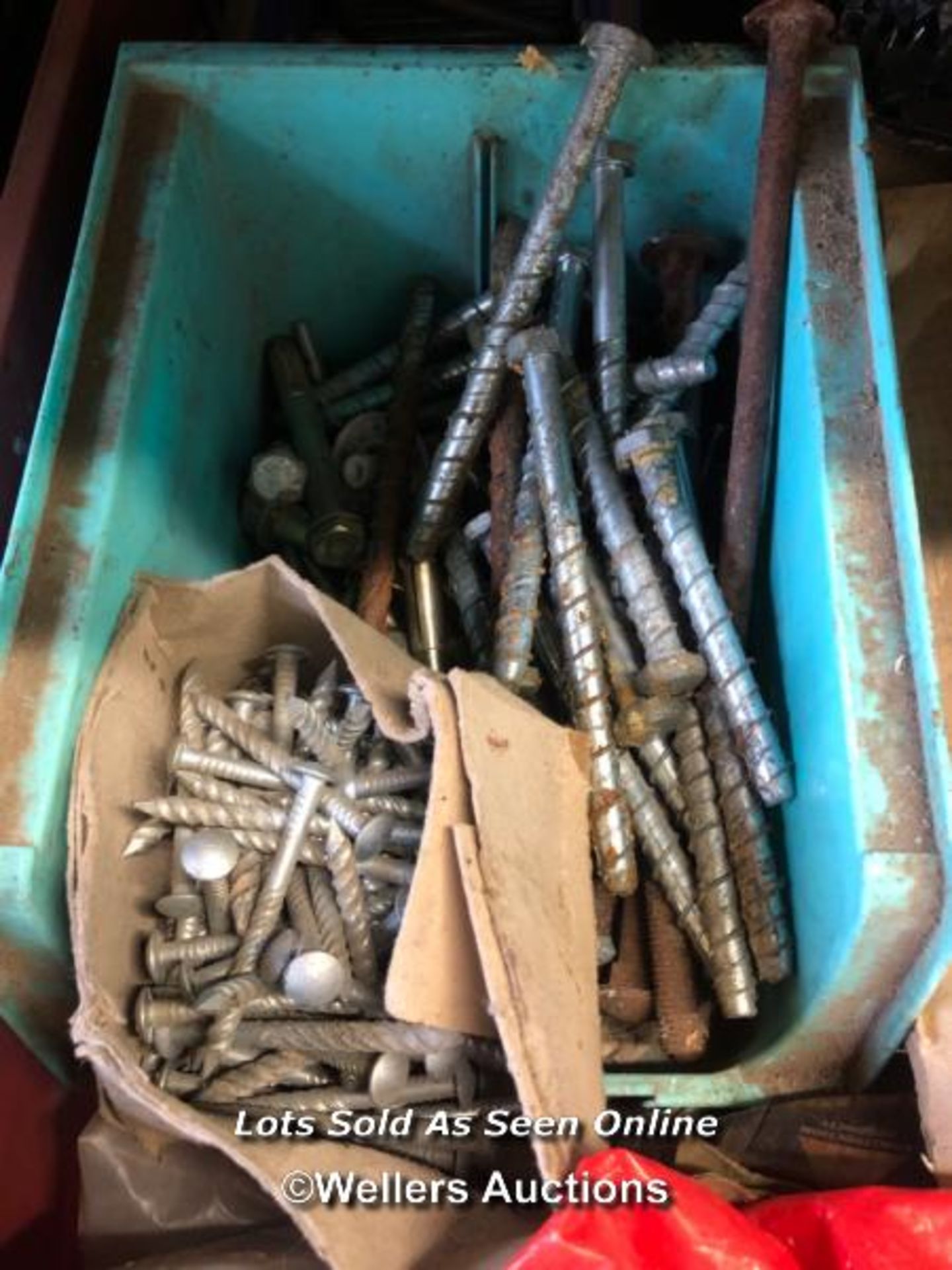 CRATE FULL OF HARDWARE INC. HEAVY DUTY BOLTS, TOOTH CONNECTORS AND MORE - Image 3 of 4