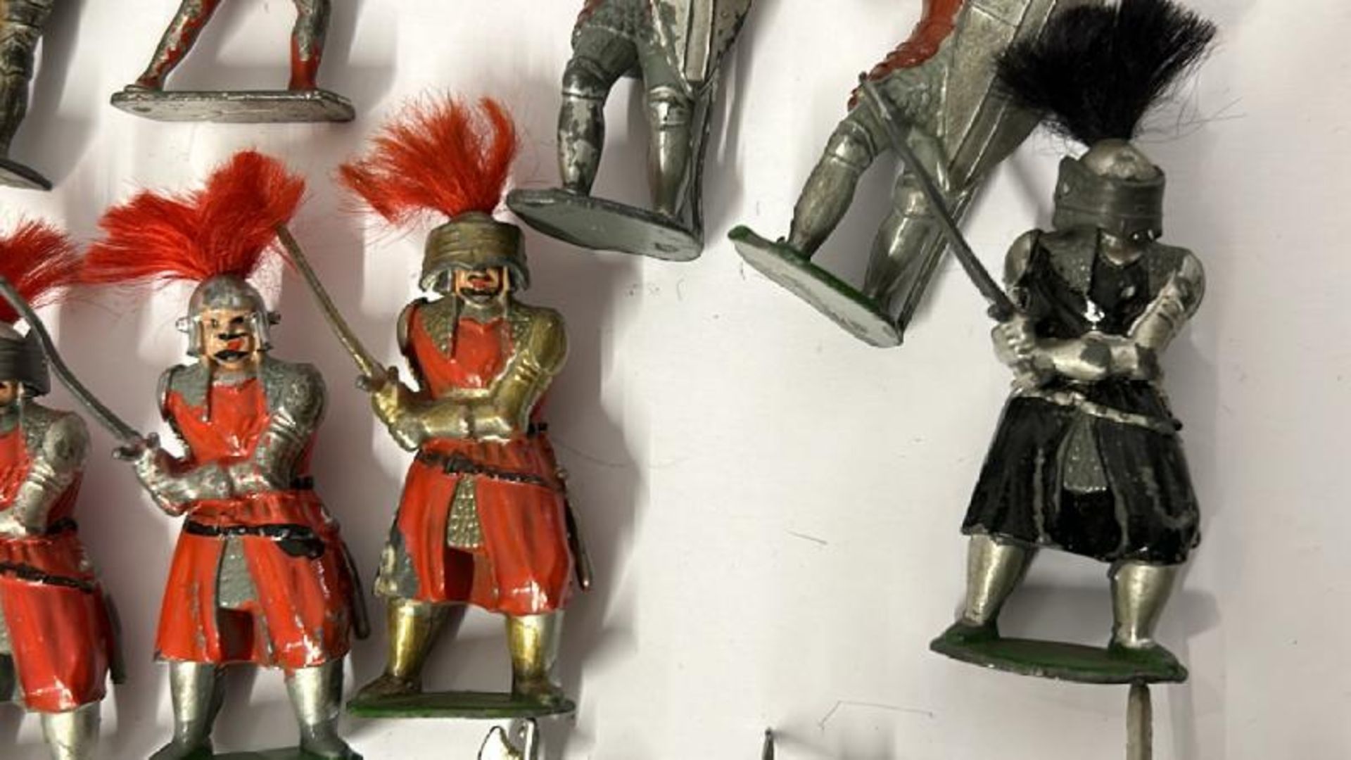 Large collection of Medieval themed mainly Britains lead figures and horses including knights and - Image 7 of 16