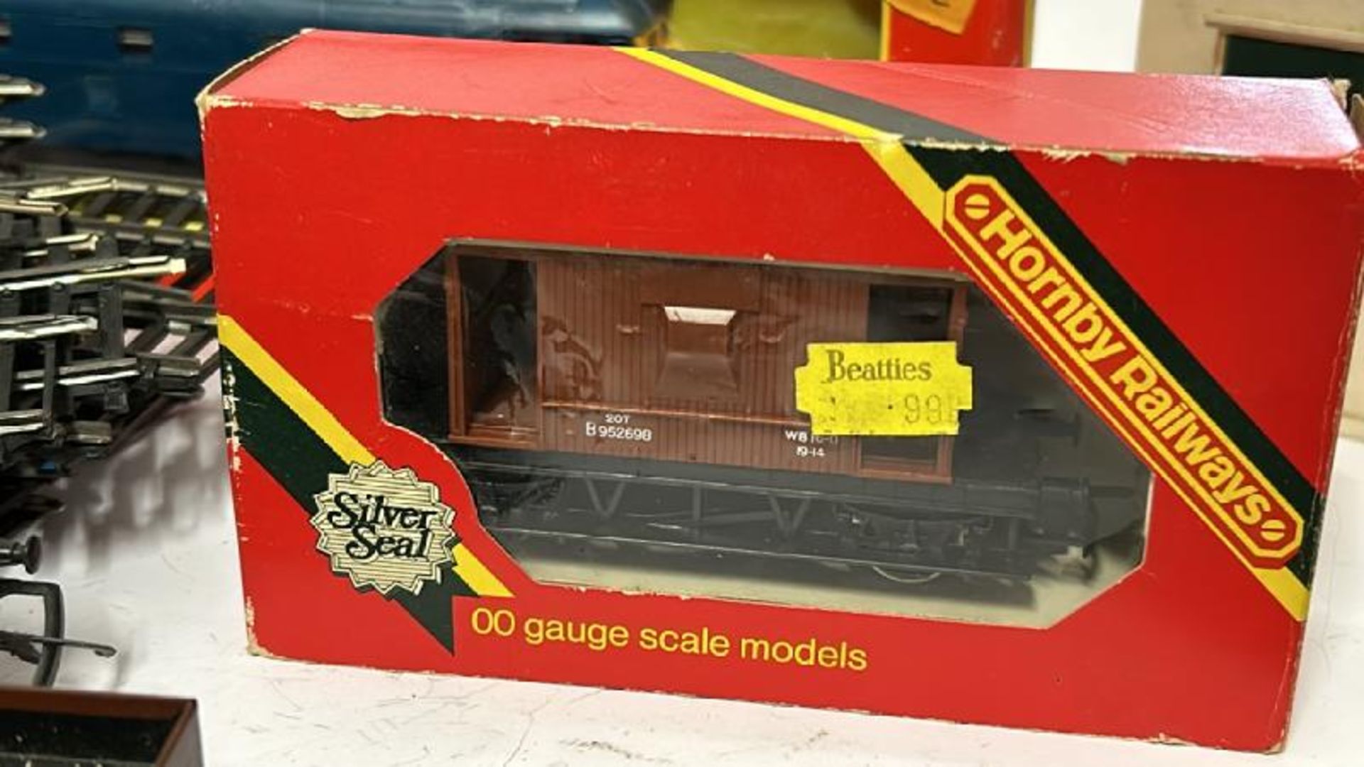 Collection of model trains, track and accessories including Hornby diesel engine D5572, figures, - Image 3 of 10