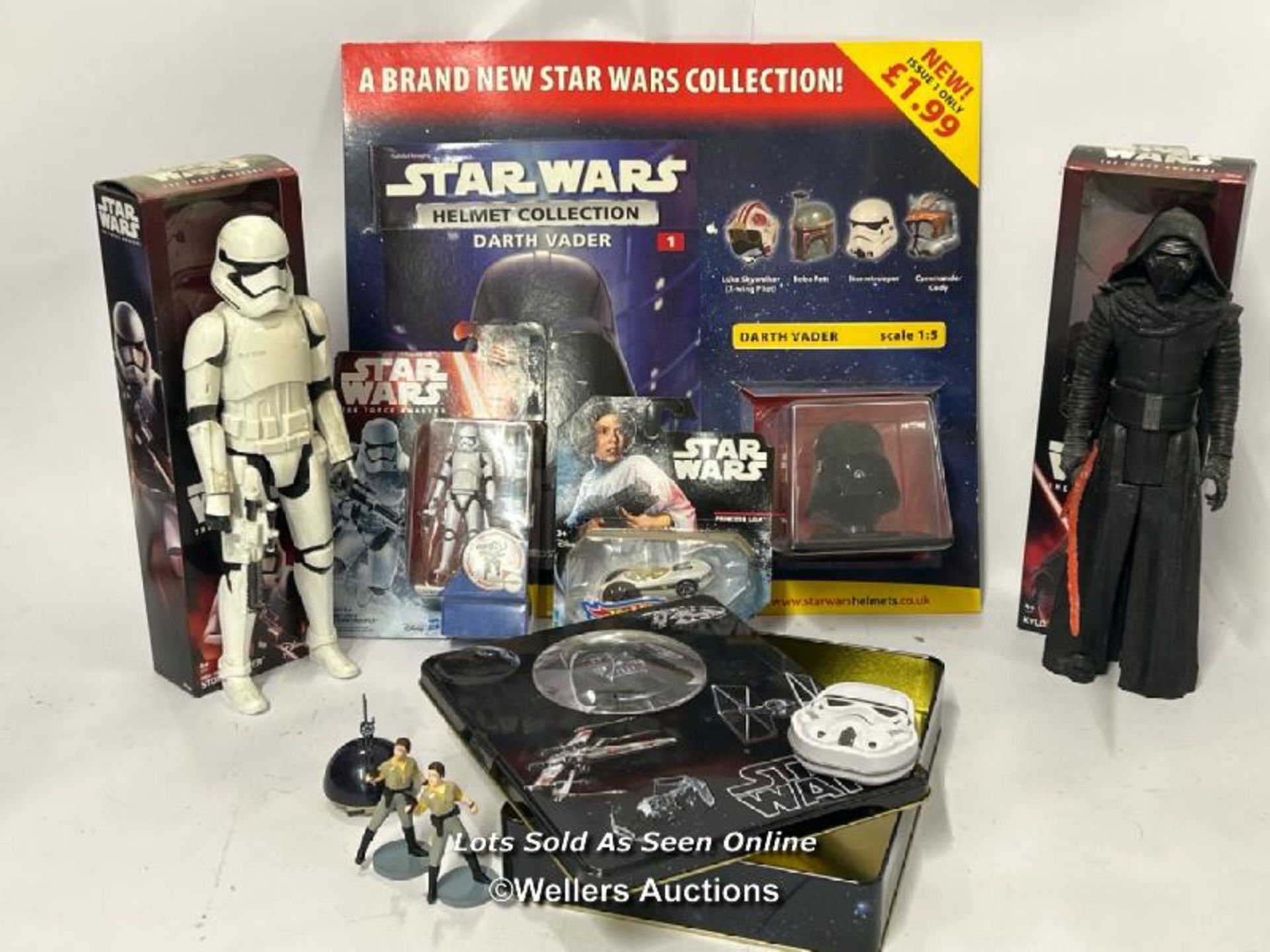 Modern Star Wars to include 12" figures, Star Wars helmet collection volume 1, Hasbro Stormtrooper