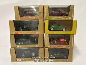 Seven assorted Brumm model cars including 1934-1936 Bugatti and one Rio Volkswagen "Maggiolino" 1949