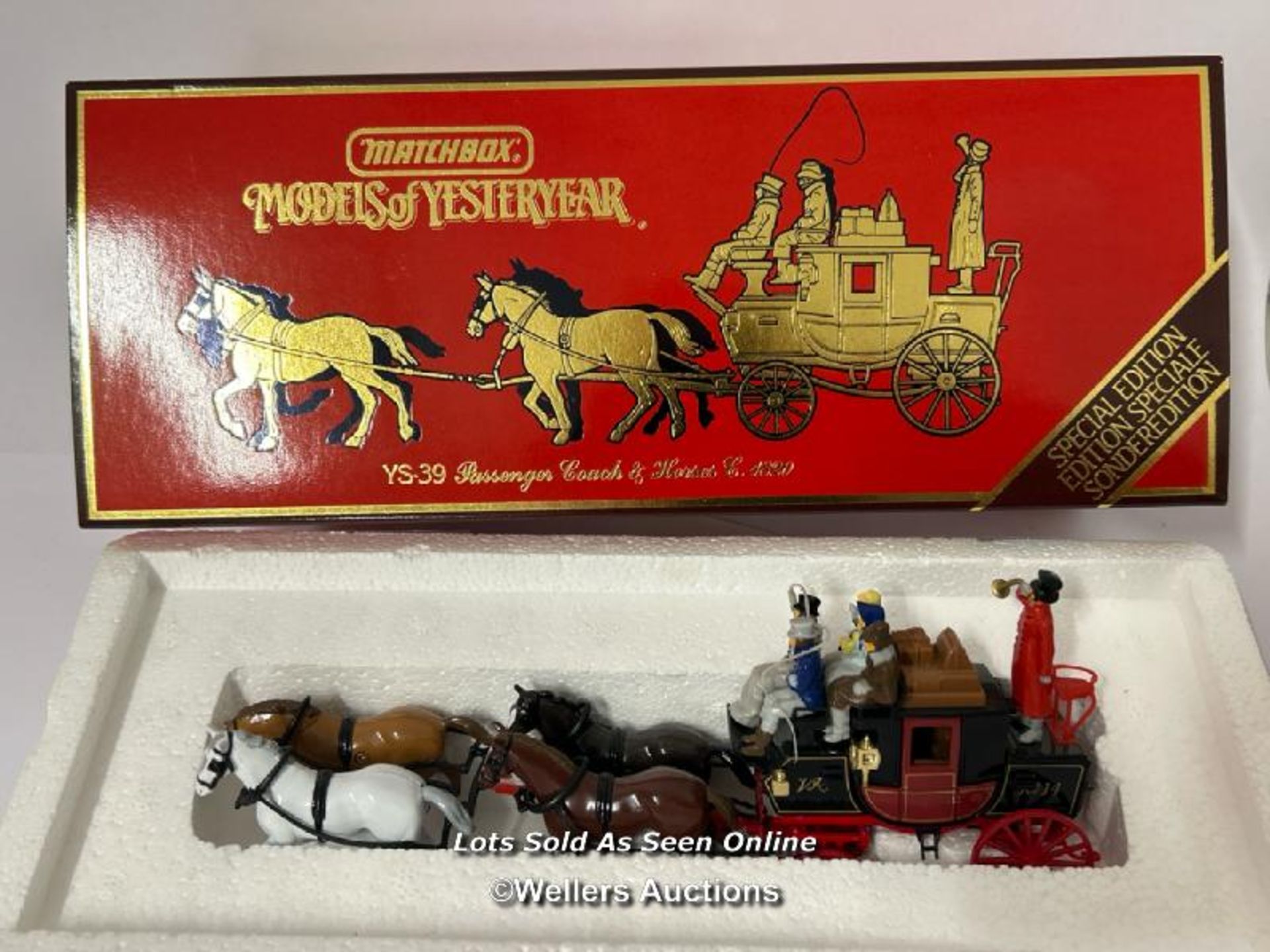 Matchbox Models of Yesteryear Passenger Coach & Horses c1820, YS-39, limited edition, boxed