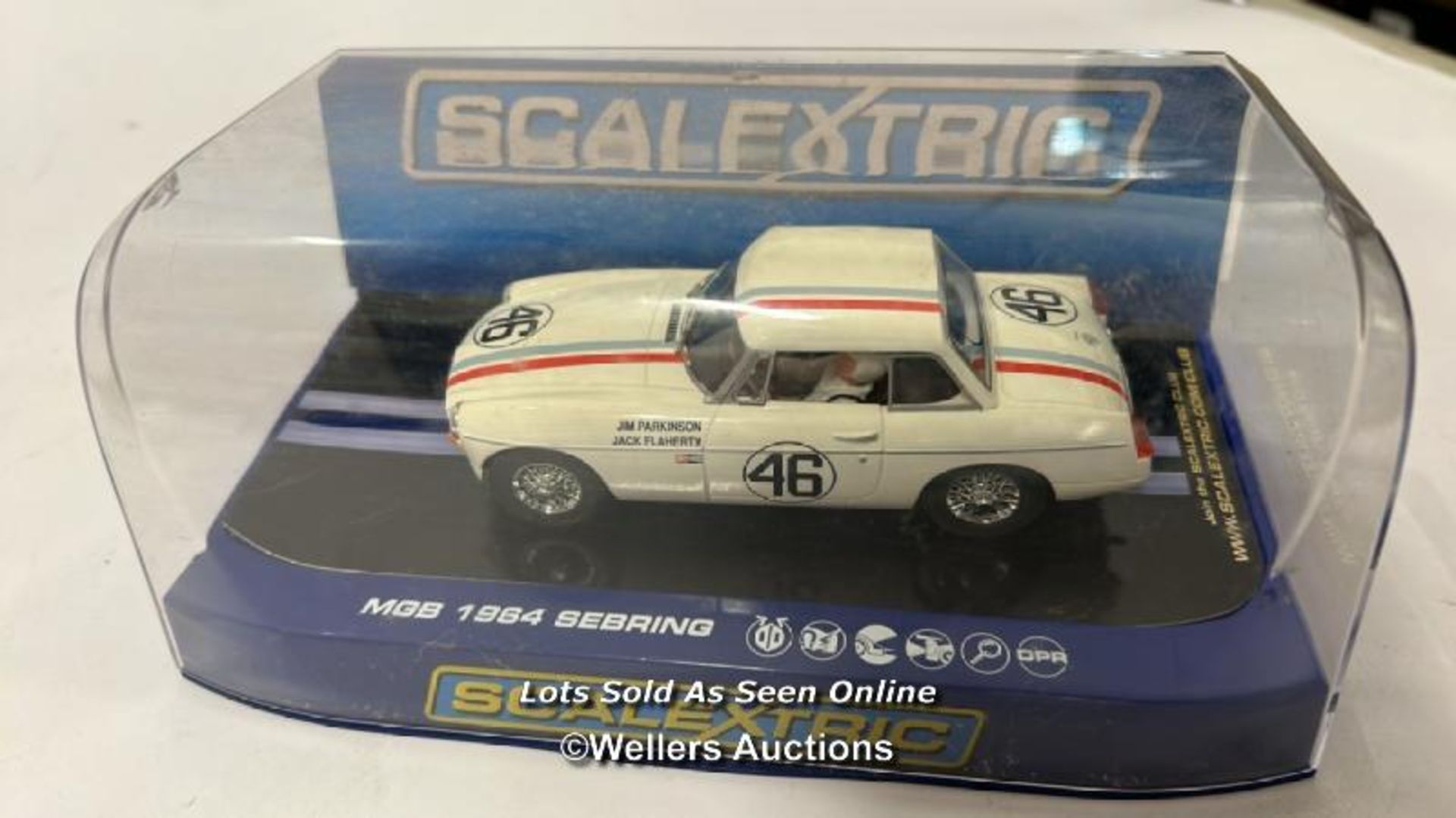Three boxed & unboxed Scalextric cars including MGB 1964 Sebring and Mitsubishi Lancer / AN4 - Image 2 of 4