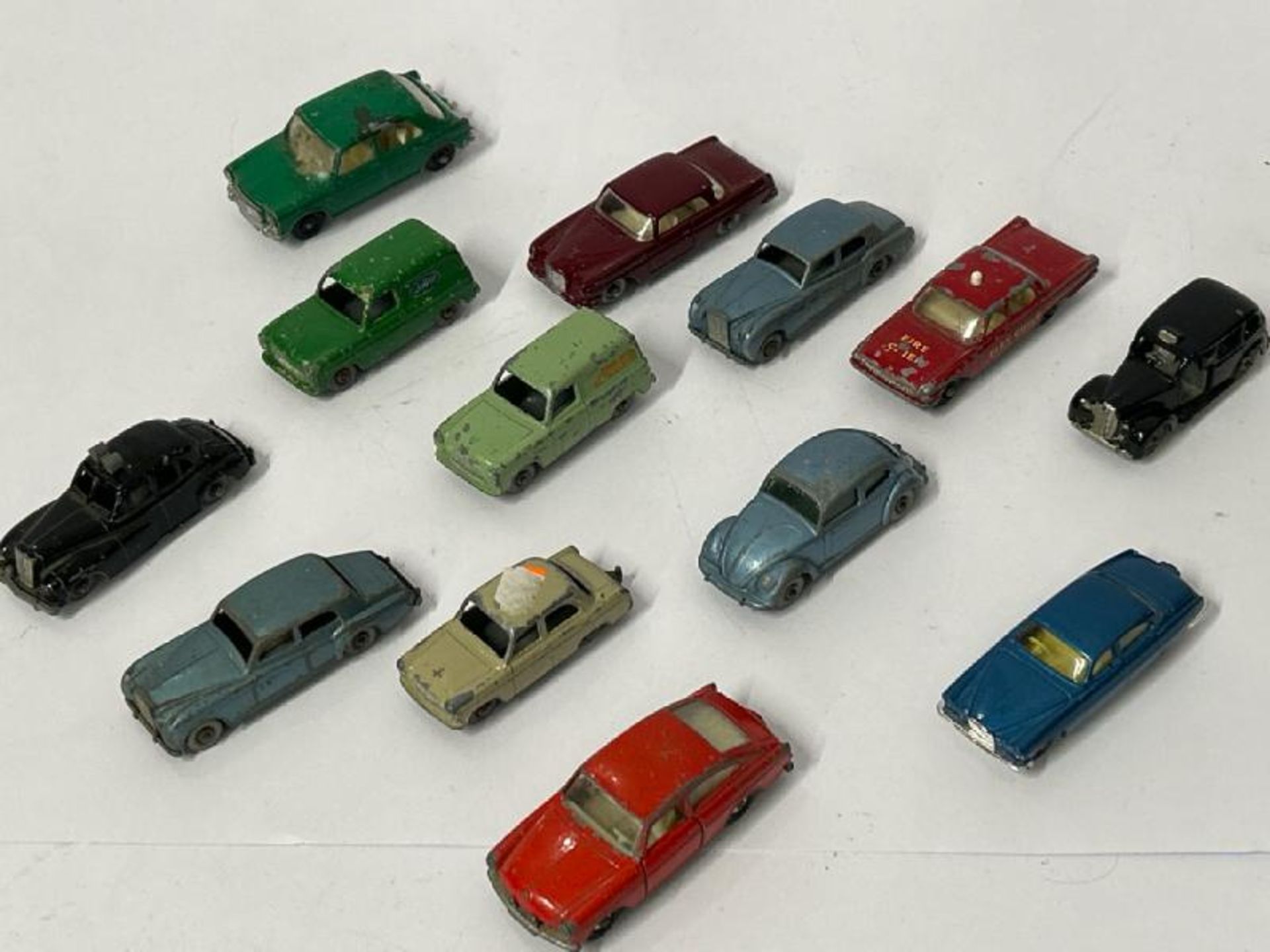 Unboxed Matchbox group including Volkswagen 1600TL no.67, Volkswagen Beatle no.25 and Ford Fire
