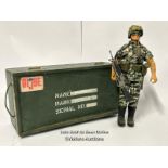 G.I. Joe "Flint" 12" figure with accessories and G.I. Joe wooden kit locker / AN2