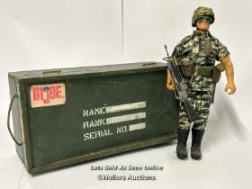 G.I. Joe "Flint" 12" figure with accessories and G.I. Joe wooden kit locker / AN2