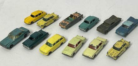 Unboxed Matchbox group including Ford Zodiac no.39, Chevrolet Impala no.57 and Ford Corsair no.45 (