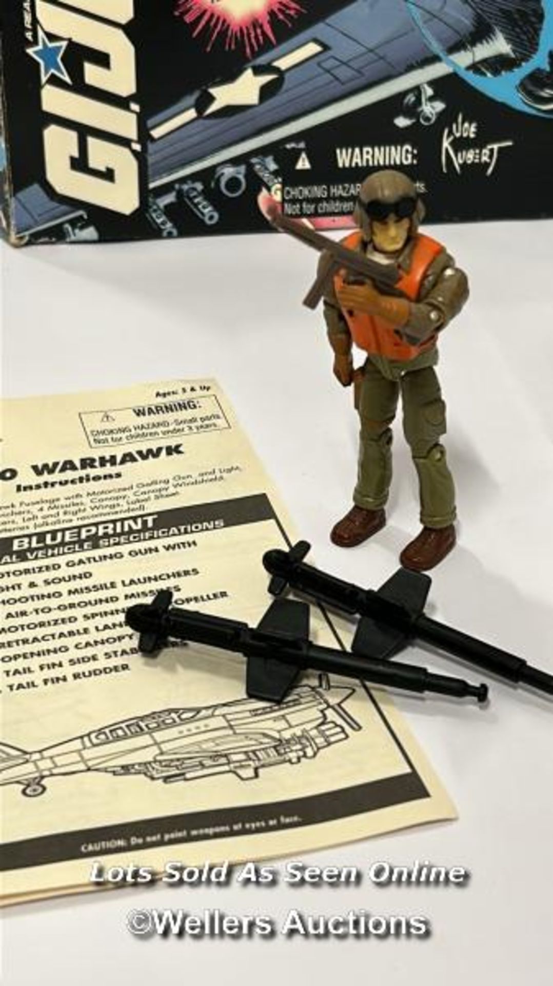 Hasbro GI Joe boxed P-40 Warhawk plane with St. Savage action figure, in fair condition with working - Image 4 of 4