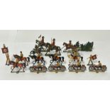 Hand Painted flat lead figures including WWII German soldiers and soldiers on horseback (17) / AN19