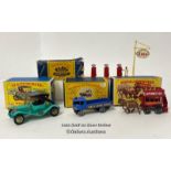 Vintage Matchbox Models of Yesteryear including Moko Lesney accessory pack no.1 Esso gas pumps and