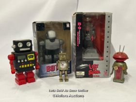 Toy robots to include Lost in Space, Bot-T and a 1975 D-C-Marx Mr Smash wind up toy / AN7