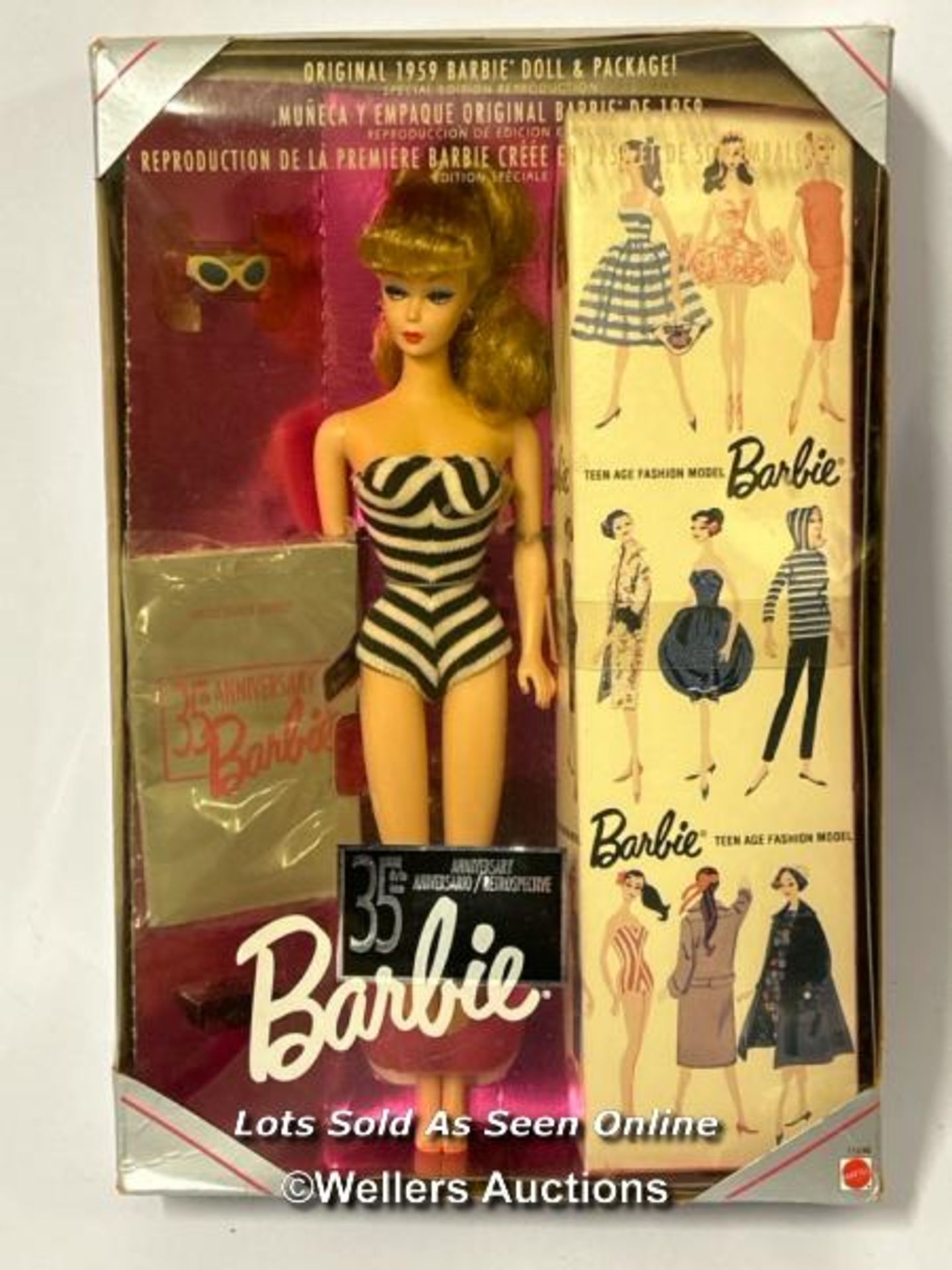 Barbie Collector, Farrah Fawcett doll V7161, 2010 and 30th Anniversary doll 11590, 1993, both - Image 4 of 5