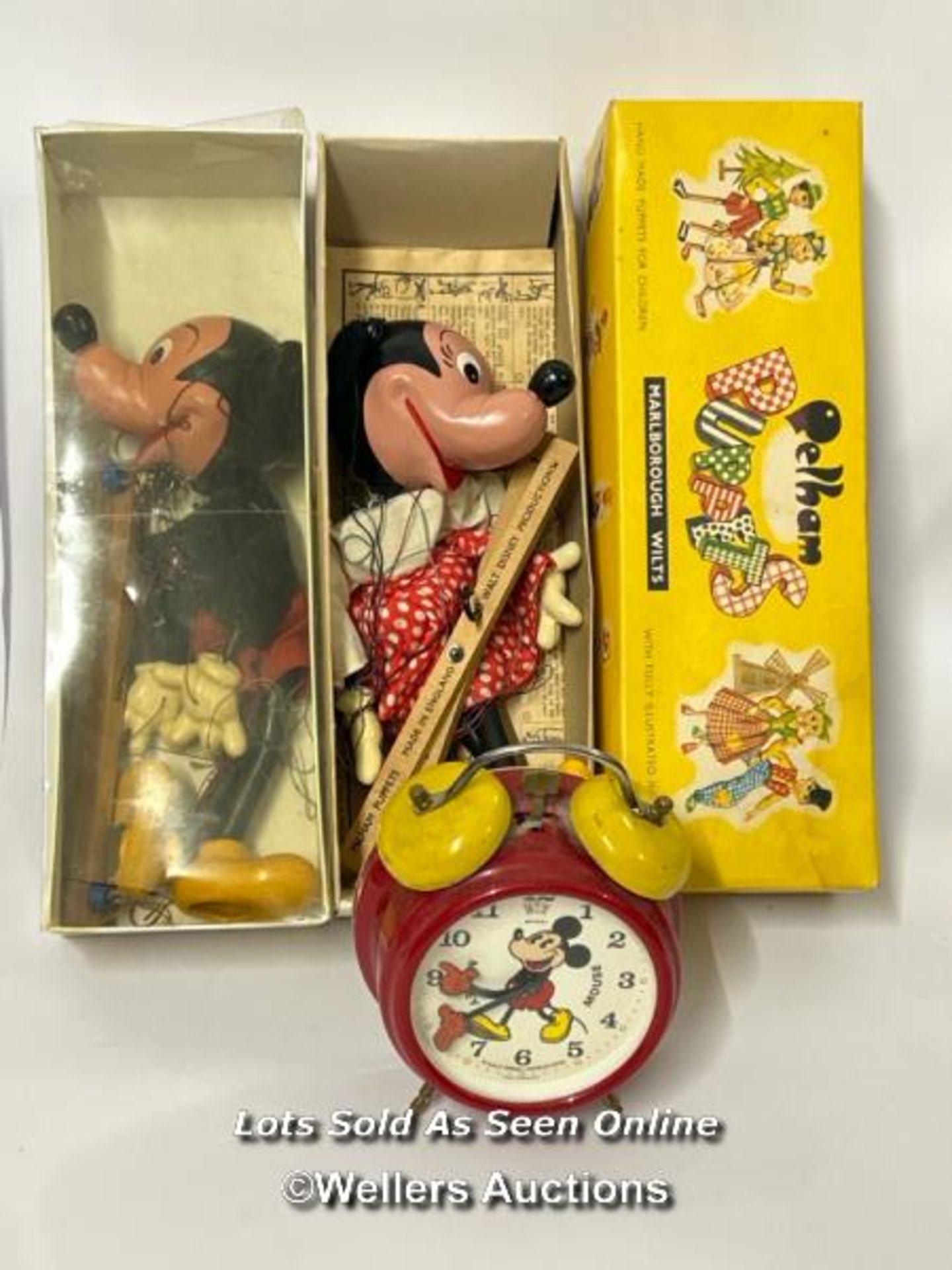 Pelham Puppets - Minnie Mouse in original box with instructions and Mickey Mouse boxed without lid