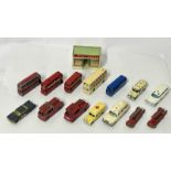 Matchbox group of unboxed emergency vehicles and buses with a Matchbox "Home Stores" shop (15) /