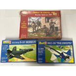 Two unmade Revell airfix model planes and 1:35 scale Russian Sodiers / AN20