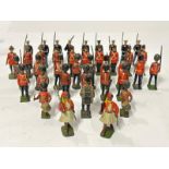 Assorted Britains lead soldiers including Grenadier guards, U.S. Marines and Foot Infantry