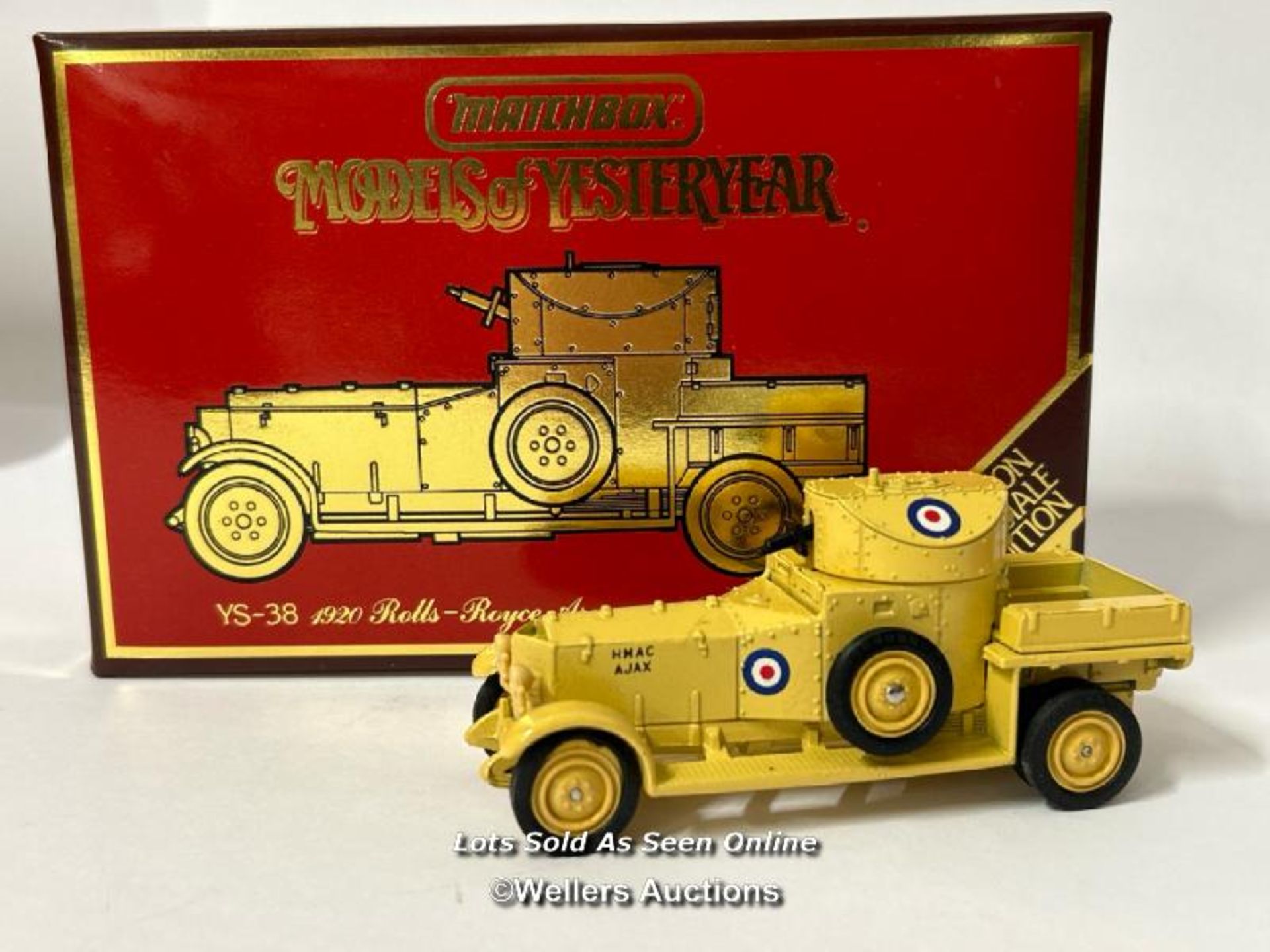 Matchbox Models of Yesteryear 1920 Rolls-Royce Armoured Car YS-38, Limited edition, boxed