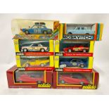 Eight boxed model cars to include six Solido model cars, one Norev and one Moskvitch car / AN14