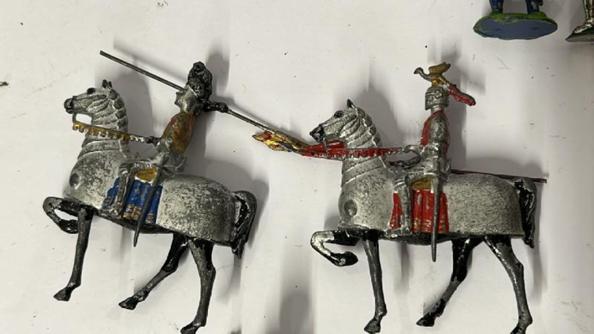 Large collection of Medieval themed mainly Britains lead figures and horses including knights and - Image 9 of 16