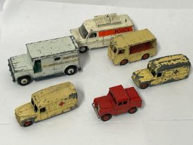 Dinky unboxed group including Police Ford Transit Van, Brinks Armoured Car, Rambler Ambulance,