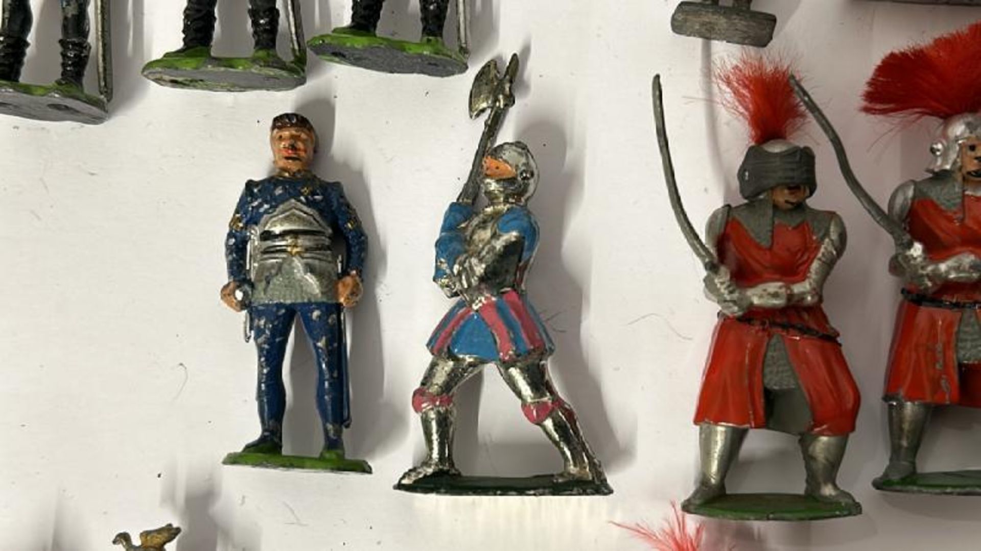 Large collection of Medieval themed mainly Britains lead figures and horses including knights and - Image 8 of 16