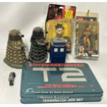 Film & TV related toys and VHS including Dr Who, Sin City, Teen Titans and Terminator 2 VHS box