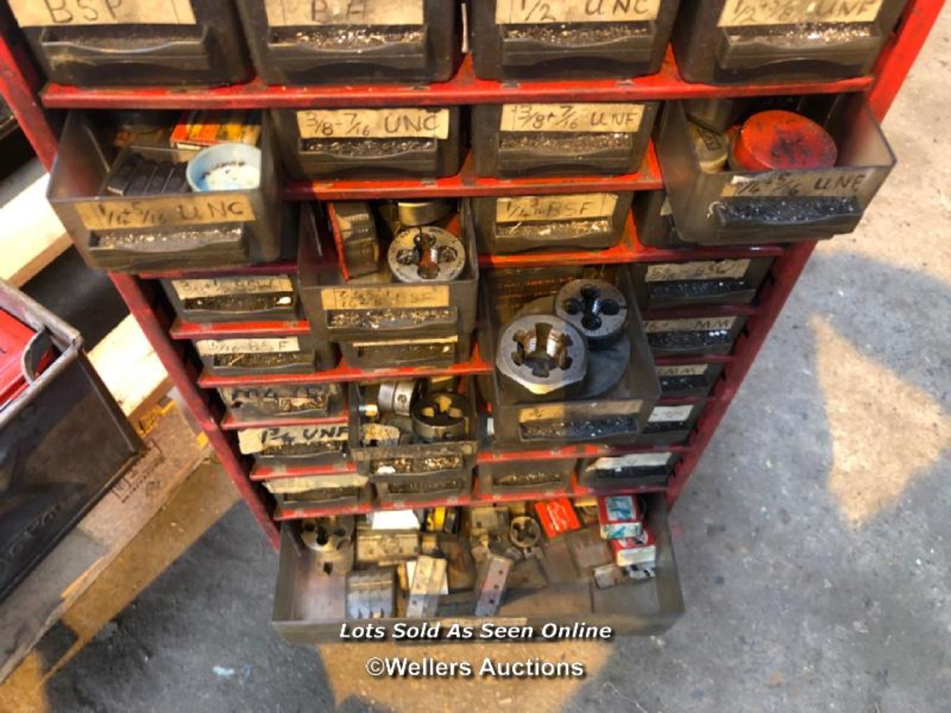 32X DRAWER METAL STORAGE CABINET, FULL OF ASSORTED DIES AND MORE - Image 2 of 3