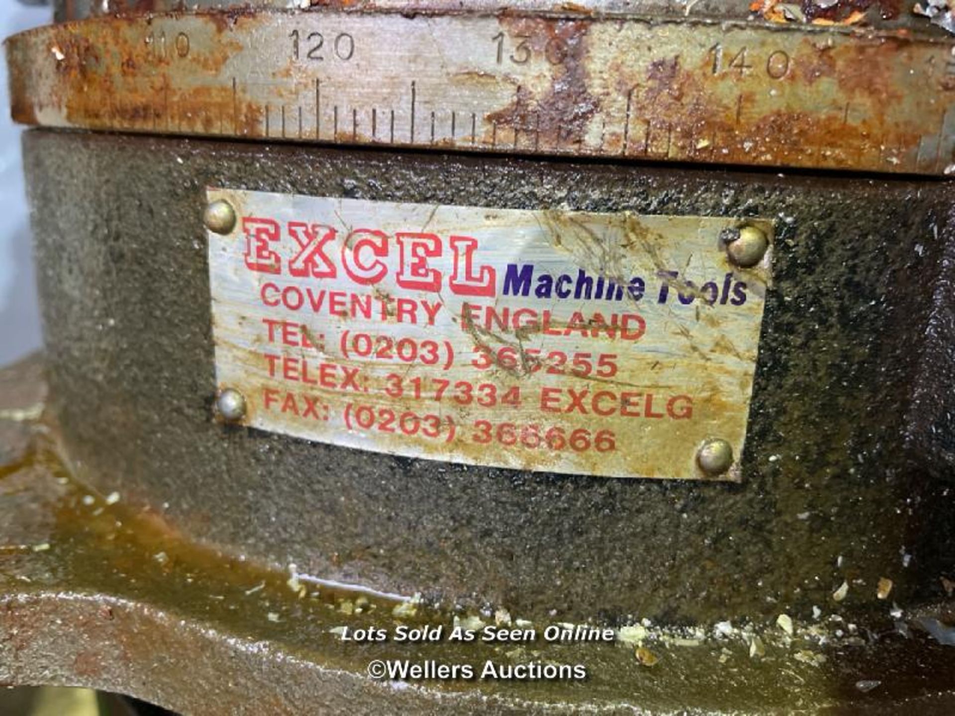 ROTARY TABLE MADE BY EXCEL MACHINE TOOLS COVENTRY, WITH MOUNTED 3 JAW CHUCK - Bild 2 aus 5