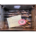 TRAY OF 9X TAPER SHANK DRILLS, NO.4 MORSE