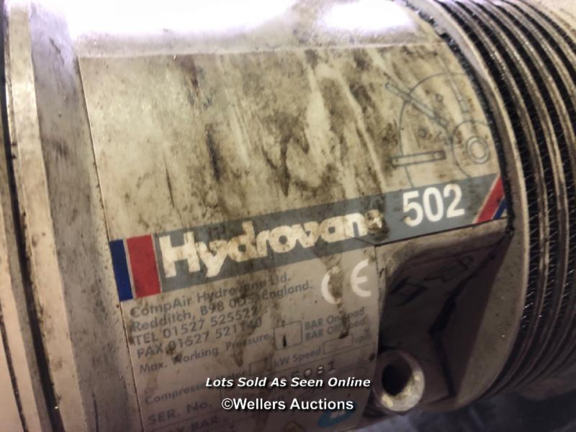 HYDROVANE 502 240V AIR COMPRESSOR, WITH 2 GAL. OF OIL, IN WORKING ORDER - Bild 6 aus 6