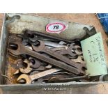 LARGE QUANTITY OF SPANNERS, 1" TO 1 3/4" APPROX.