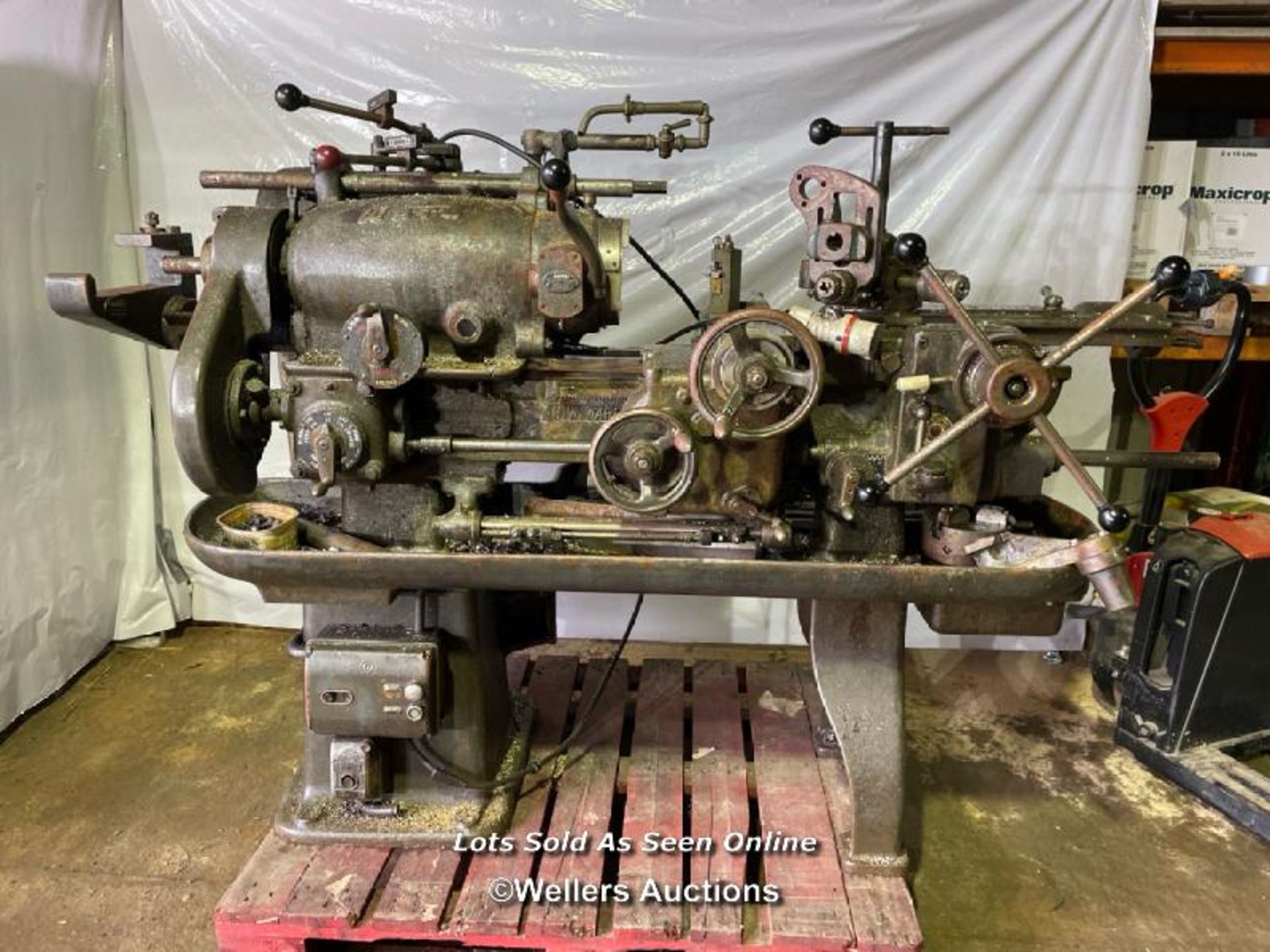 H. W. WARD AND SON CAPSTAN 2A LATHE, 3 PHASE, INCL. 3 JAW CHUCK, IN WORKING ORDER