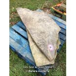 TWO PIECES OF YORKSTONE, 140CM L X 59CM W