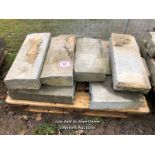 EIGHT PIECES OF CONCRETE COPING, 63CM L X 26CM W