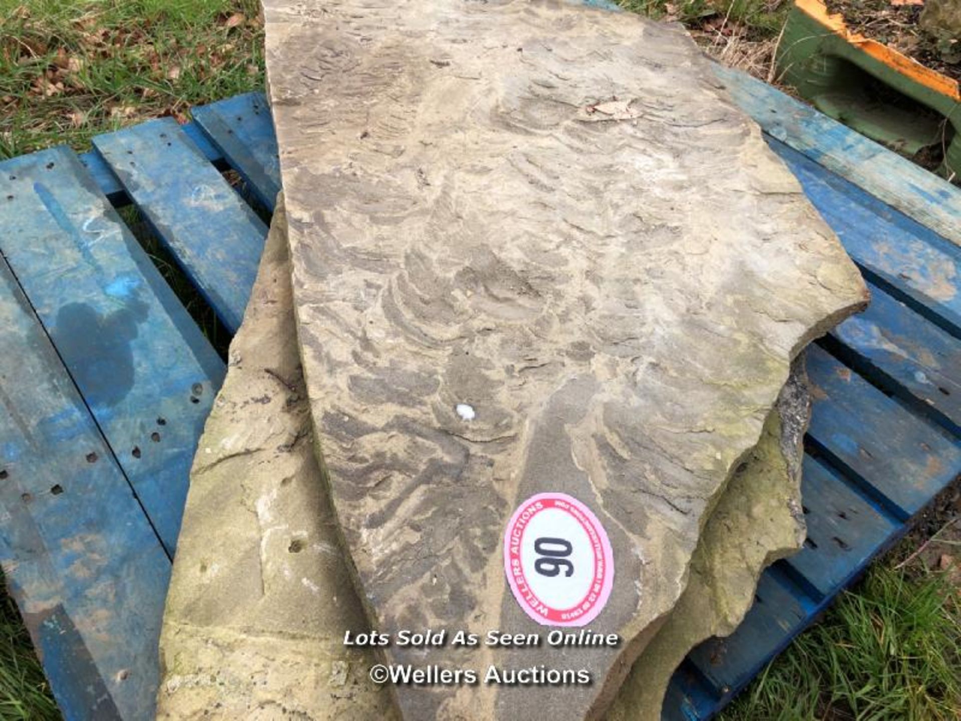 TWO PIECES OF YORKSTONE, 140CM L X 59CM W - Image 2 of 2